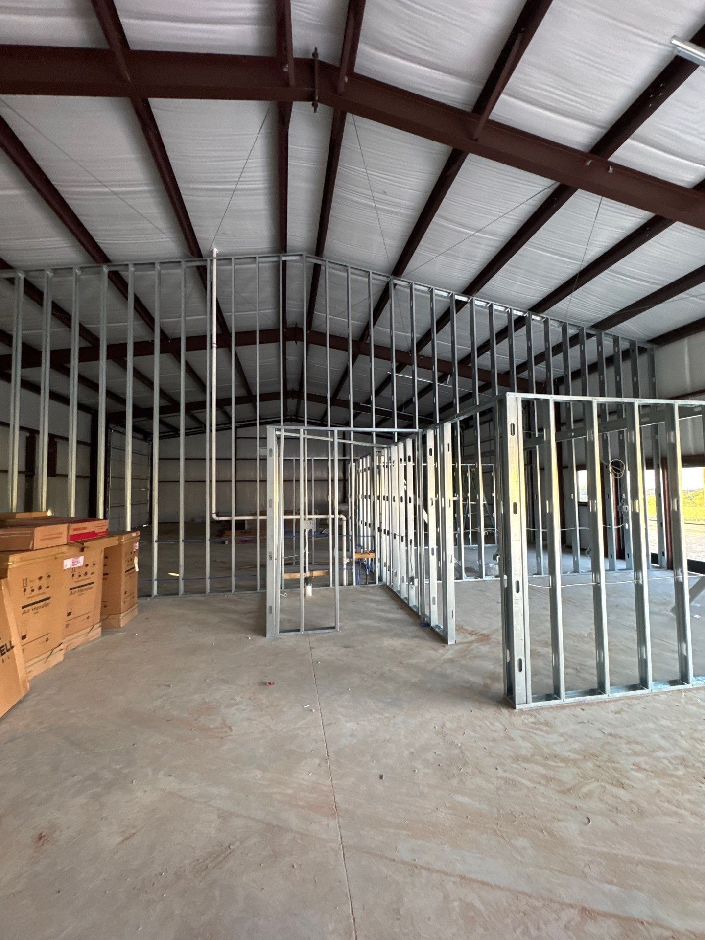 Metal-stud interior fit-out