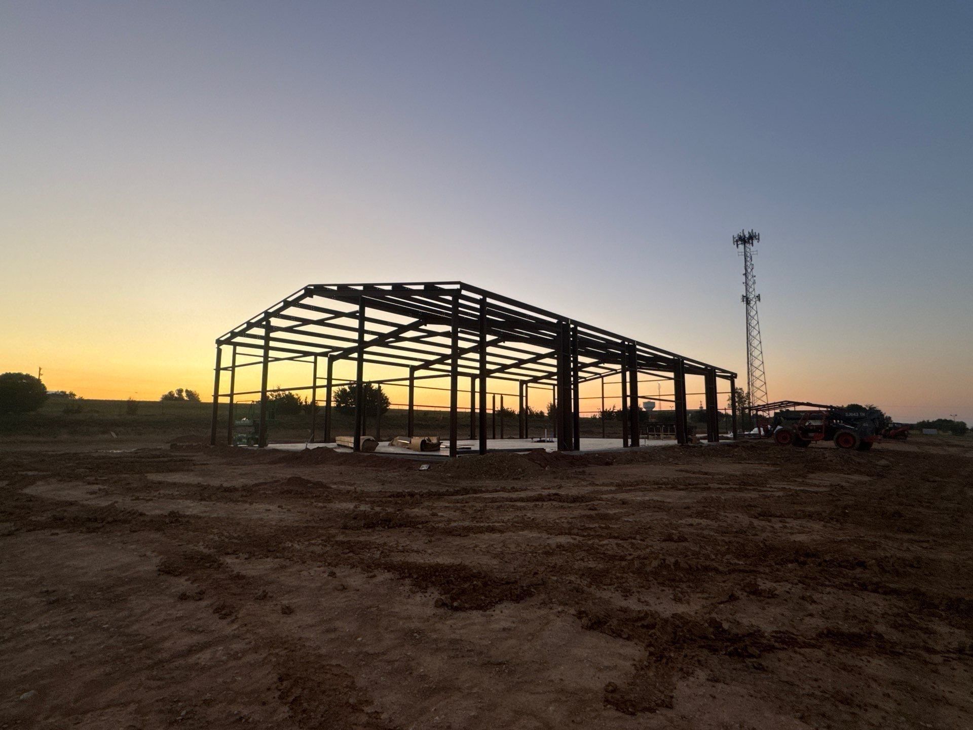 Steel structure at sunset